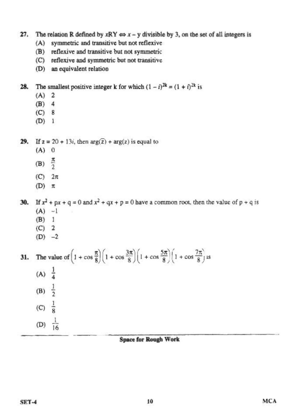 OJEE 2013 MCA Set 4 Question Paper - Page 8