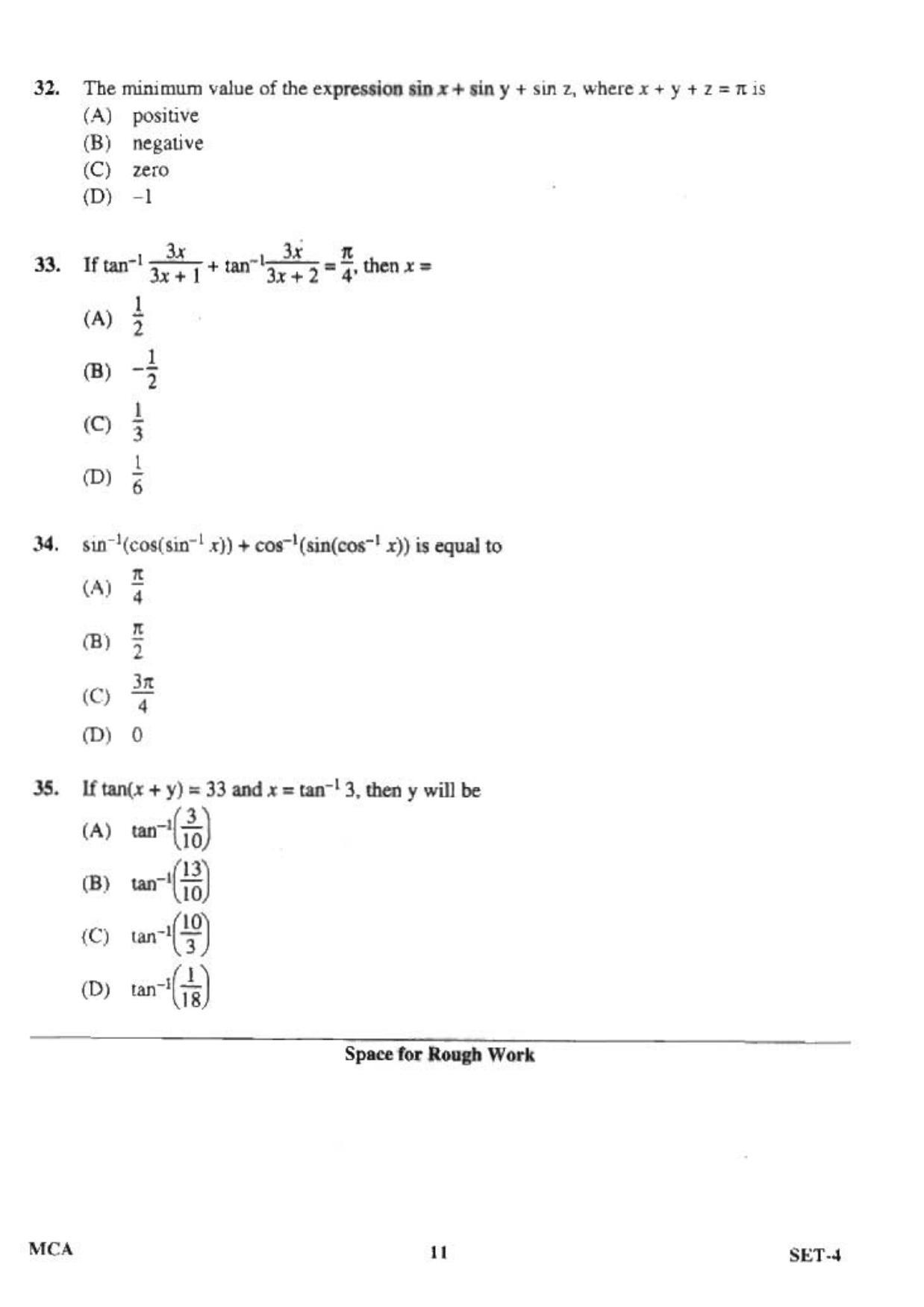 OJEE 2013 MCA Set 4 Question Paper - Page 9