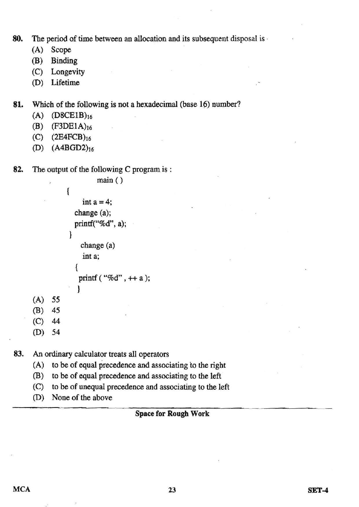 OJEE 2013 MCA Set 4 Question Paper - Page 21