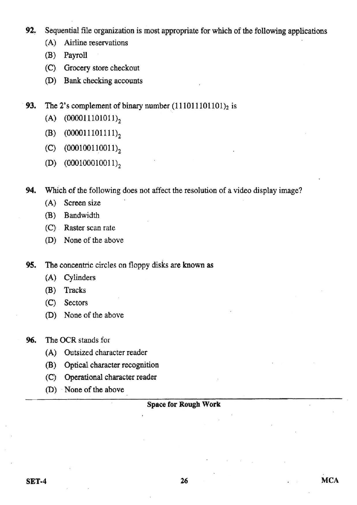 OJEE 2013 MCA Set 4 Question Paper - Page 24