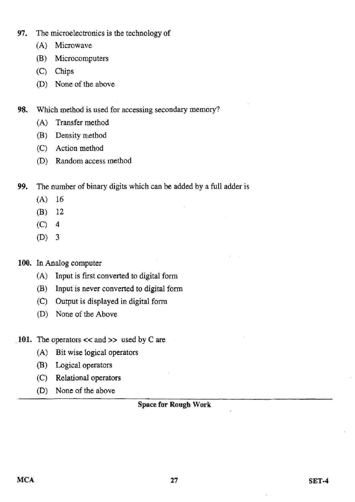 OJEE 2013 MCA Set 4 Question Paper - Page 25