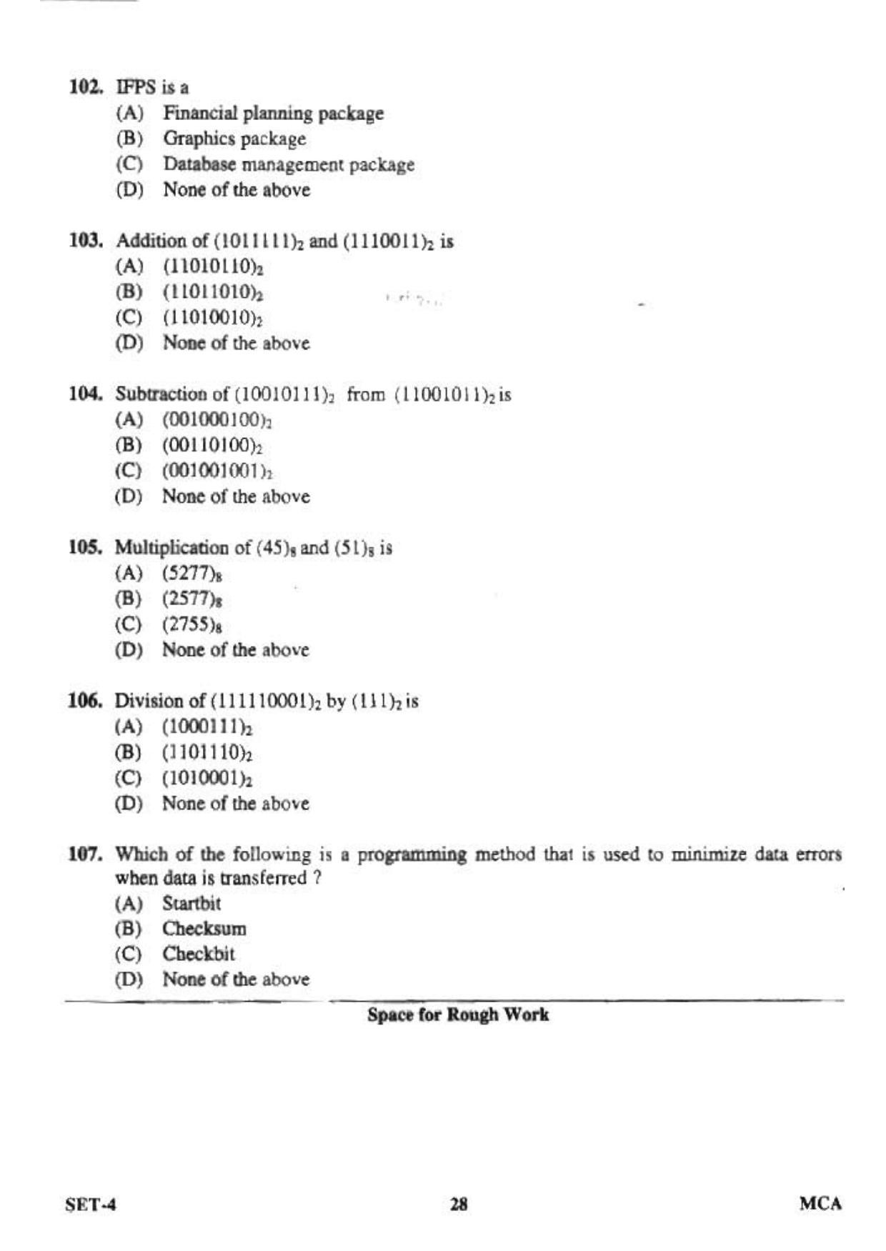 OJEE 2013 MCA Set 4 Question Paper - Page 26