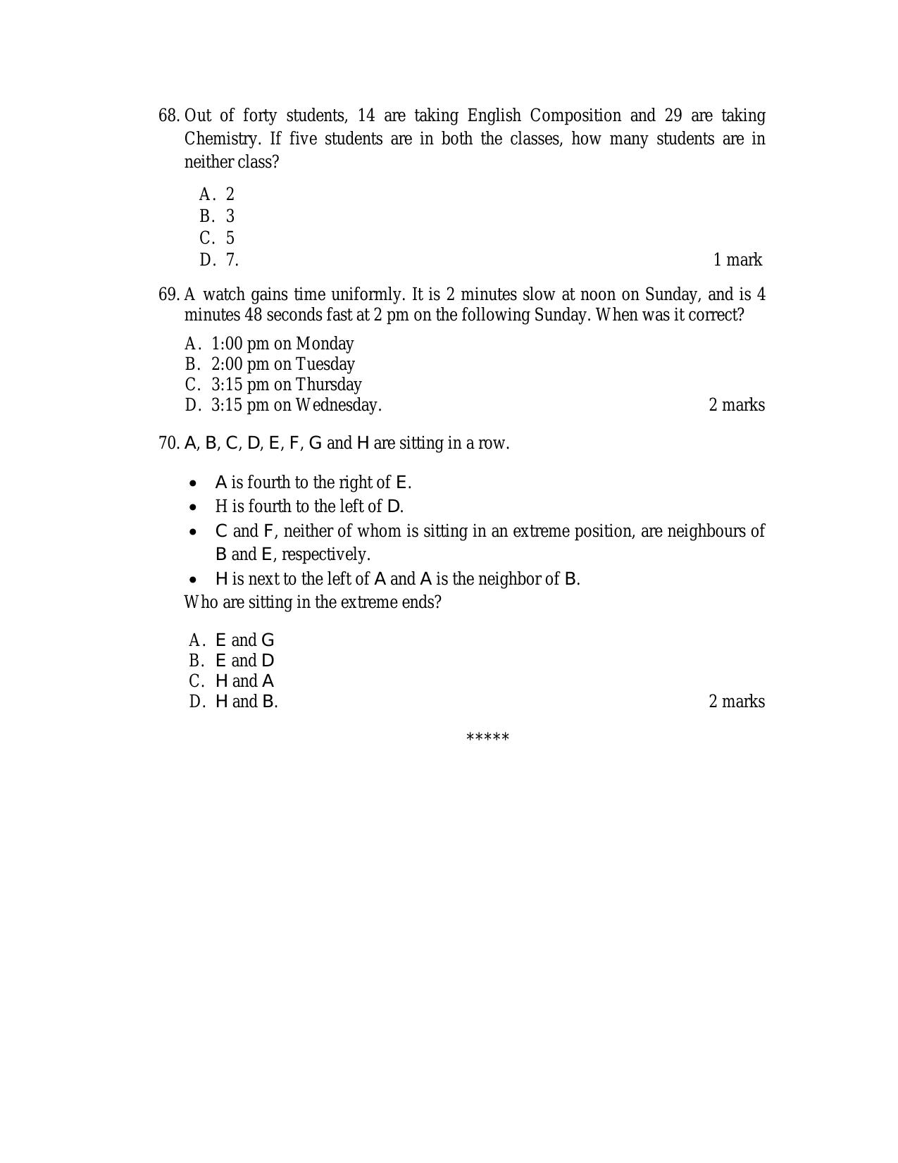 ACET October 2016 Question Papers - Page 20