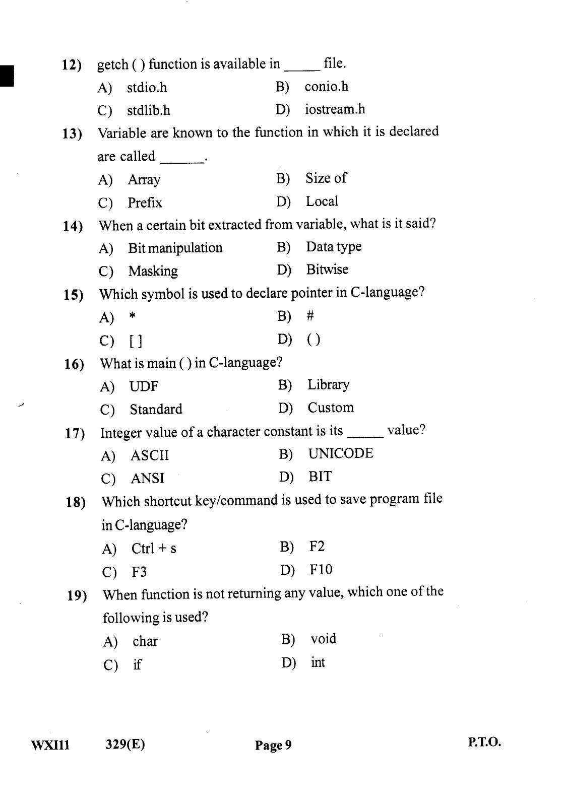 Gujarat Board Class 12th Question Paper 2022: Programming Language - Page 9