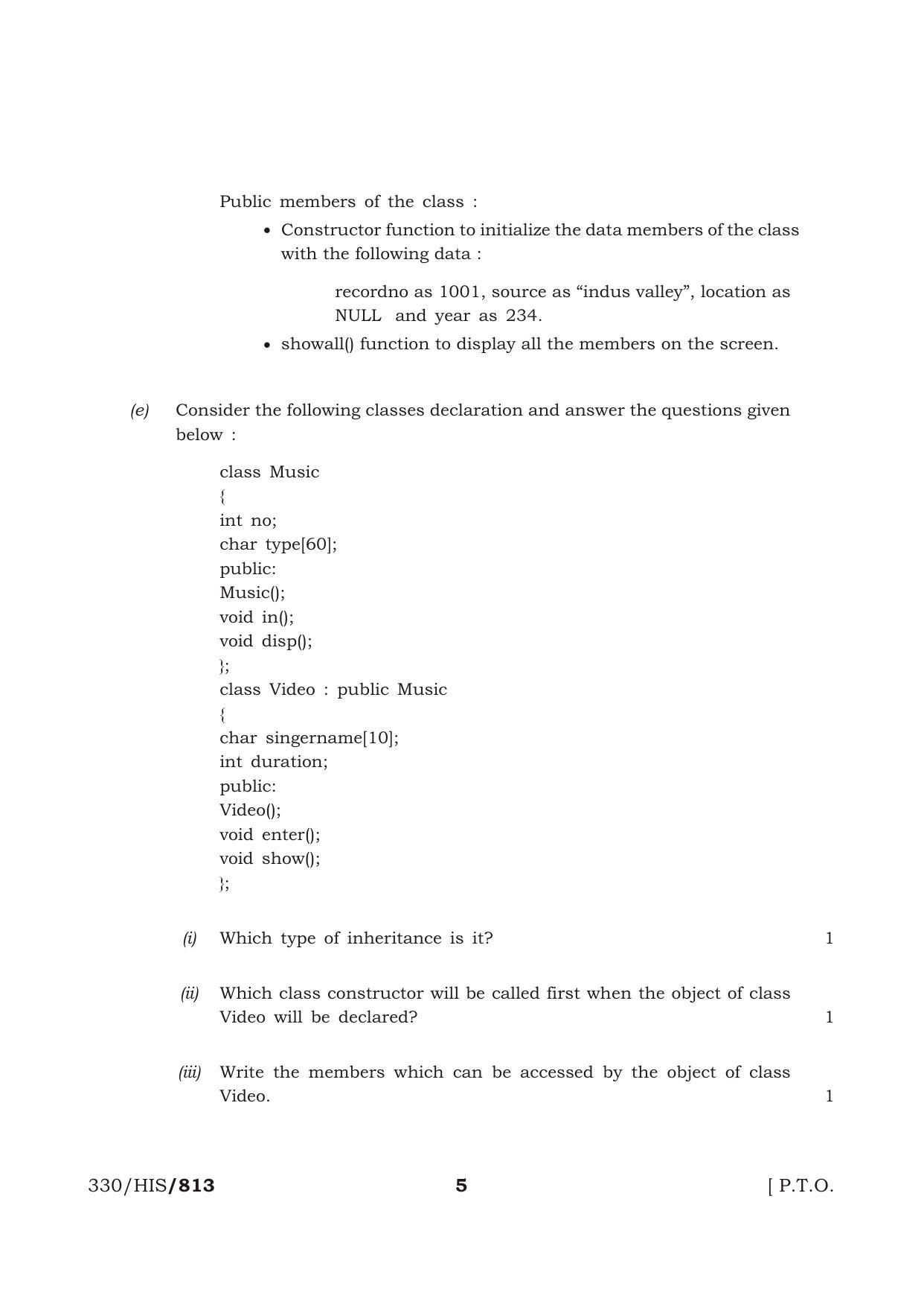 NIOS April 2017 Class 12 Computer Science Question Paper - Page 5
