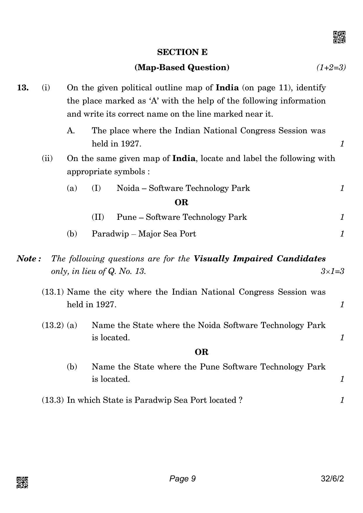 CBSE Class 10 32-6-2_Social Science 2022 Compartment Question Paper - Page 9