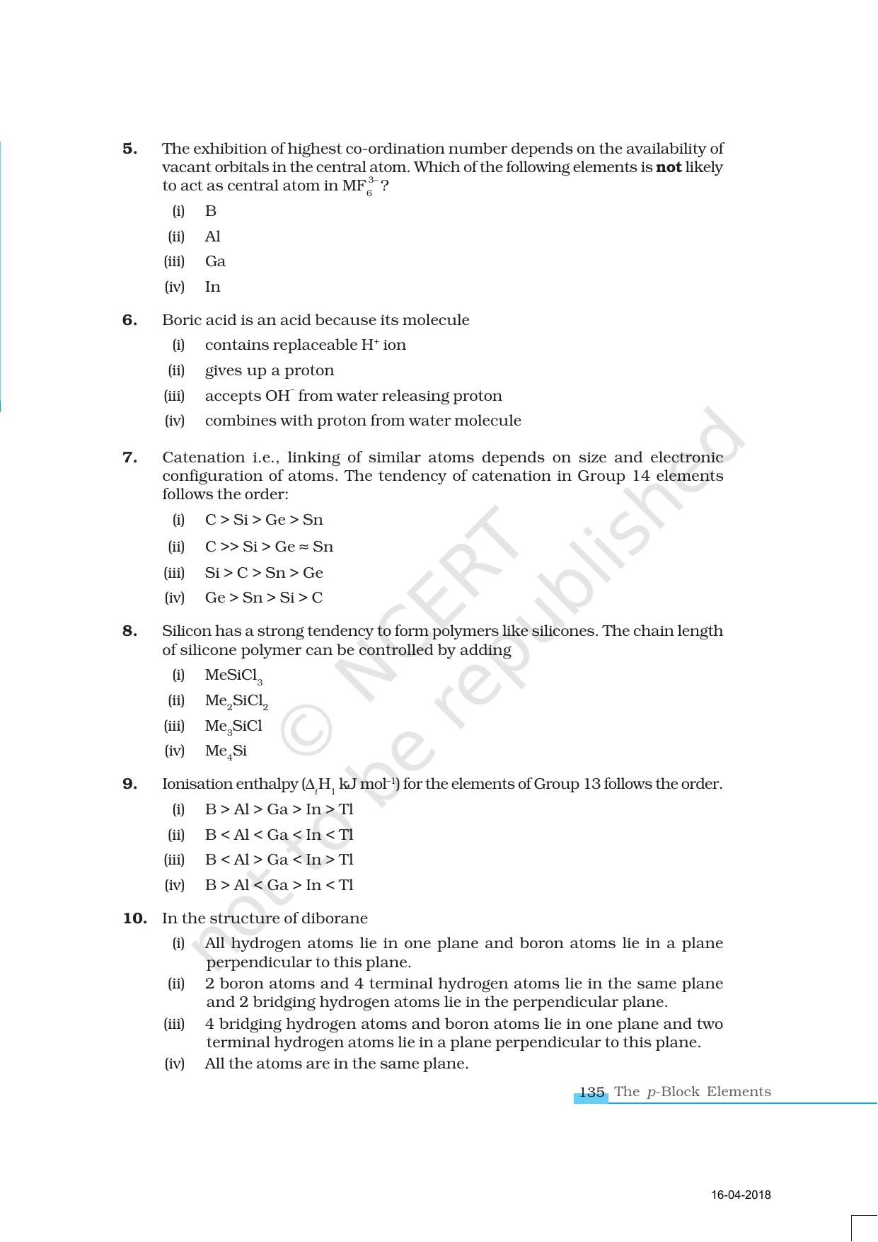 NCERT Exemplar Book for Class 11 Chemistry: Chapter 11 The p-Block Elements - Page 2