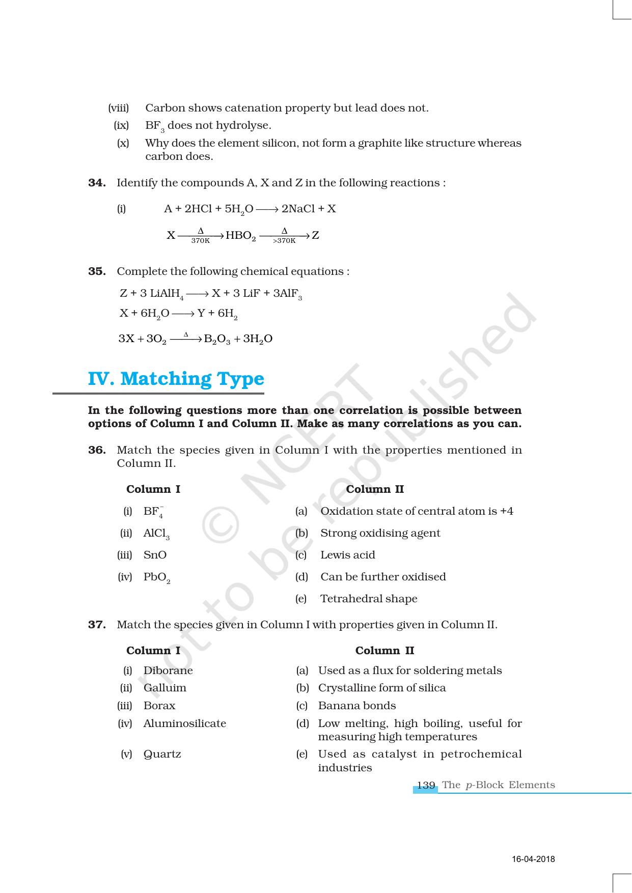 NCERT Exemplar Book for Class 11 Chemistry: Chapter 11 The p-Block Elements - Page 6