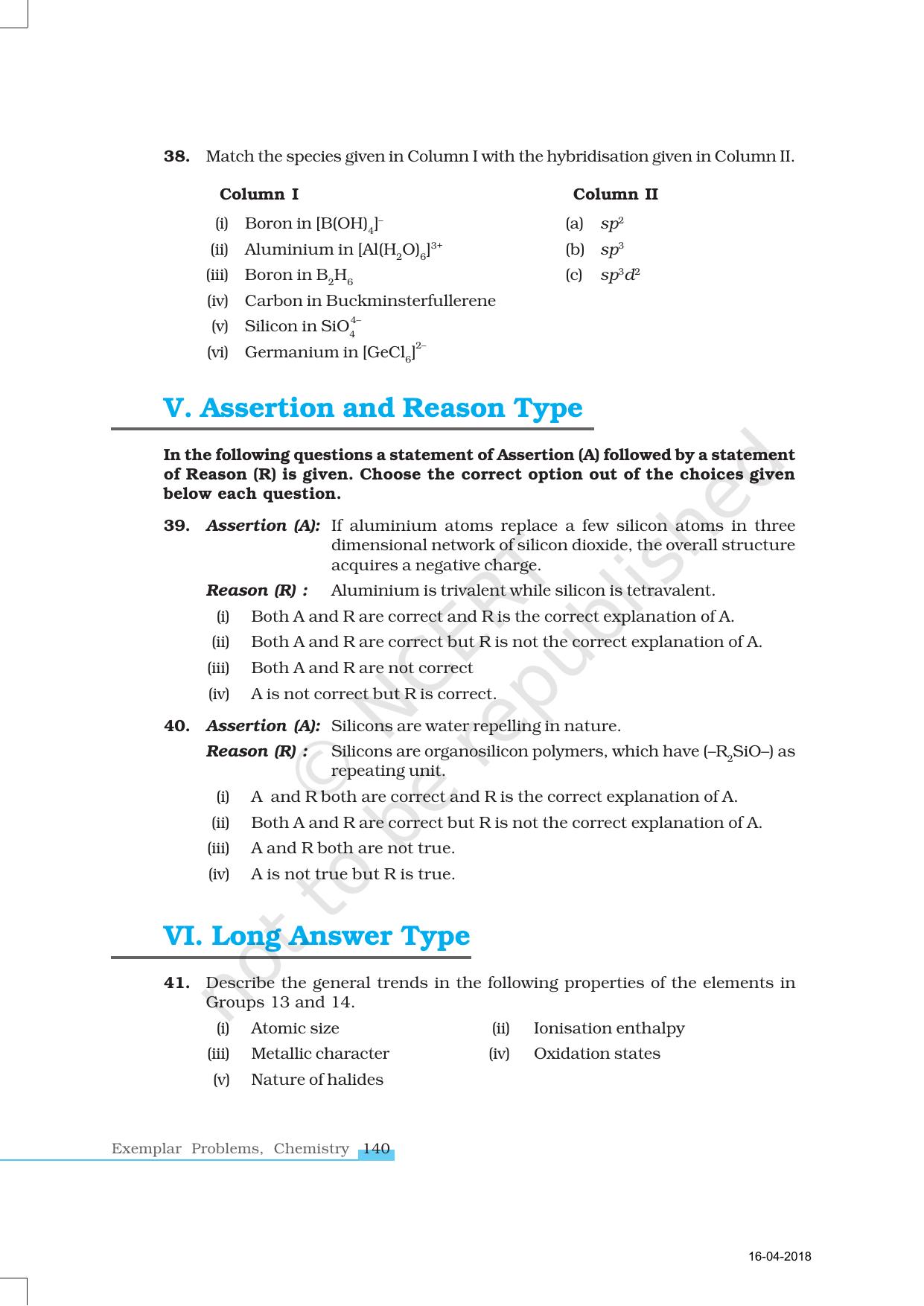 NCERT Exemplar Book for Class 11 Chemistry: Chapter 11 The p-Block Elements - Page 7