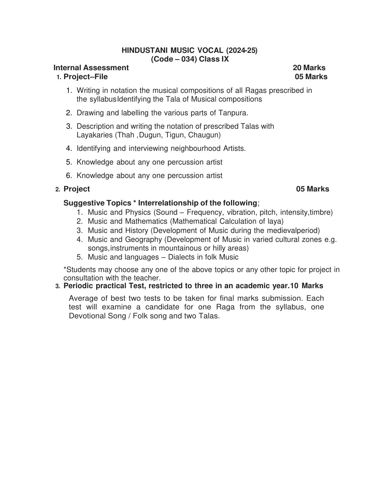 CBSE Class IX & X Hindustani Music Vocal Syllabus - Page 4