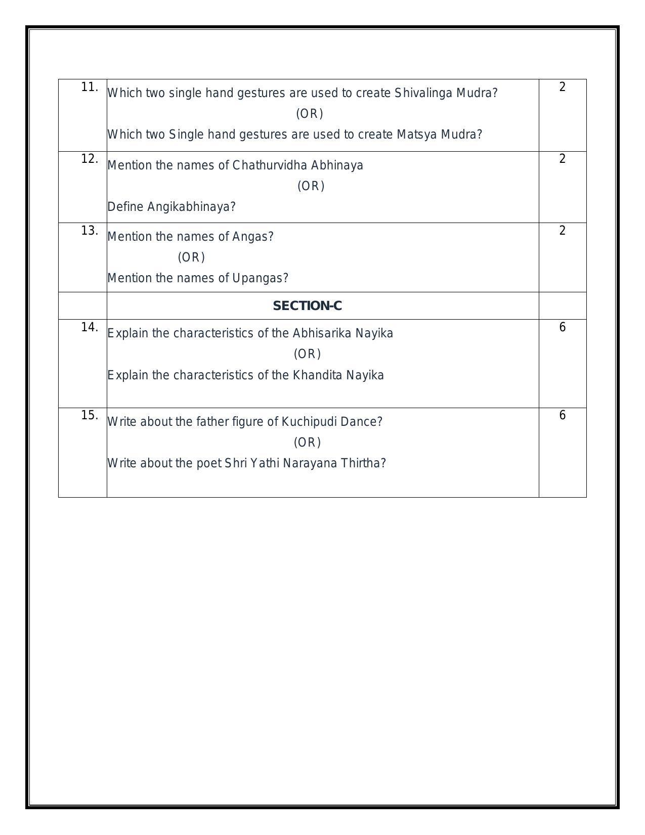 CBSE Class 12 Kuchipudi Sample Paper 2024 - Page 3