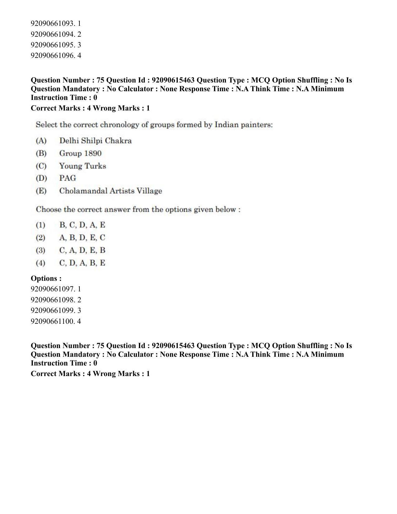 CUET PG 2023: HUQP07 – Fine Arts(Eng)-Shift 3 (12-06-2023) Question Paper - Page 70
