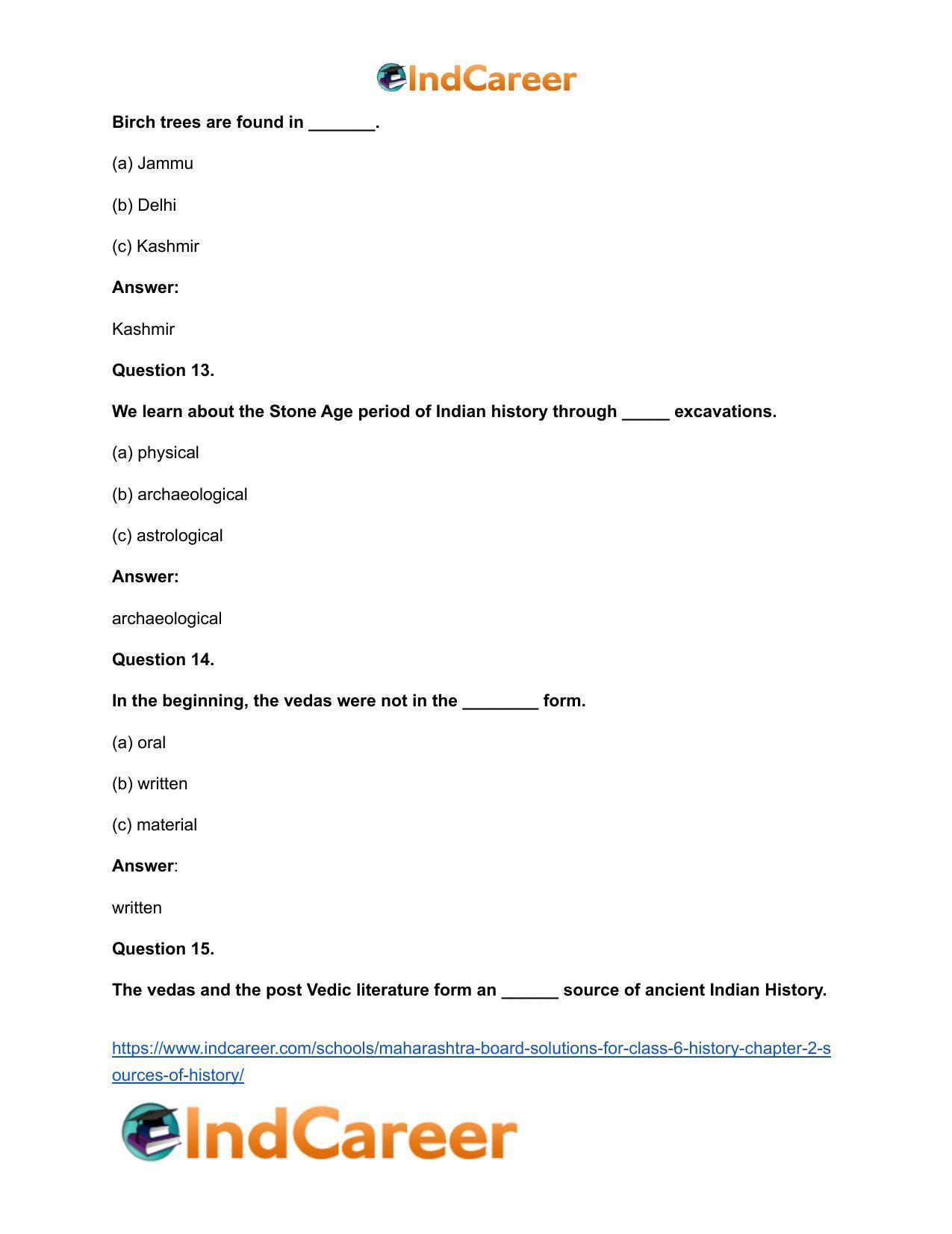 Maharashtra Board Solutions for Class 6- History: Chapter 2- Sources of History - Page 8