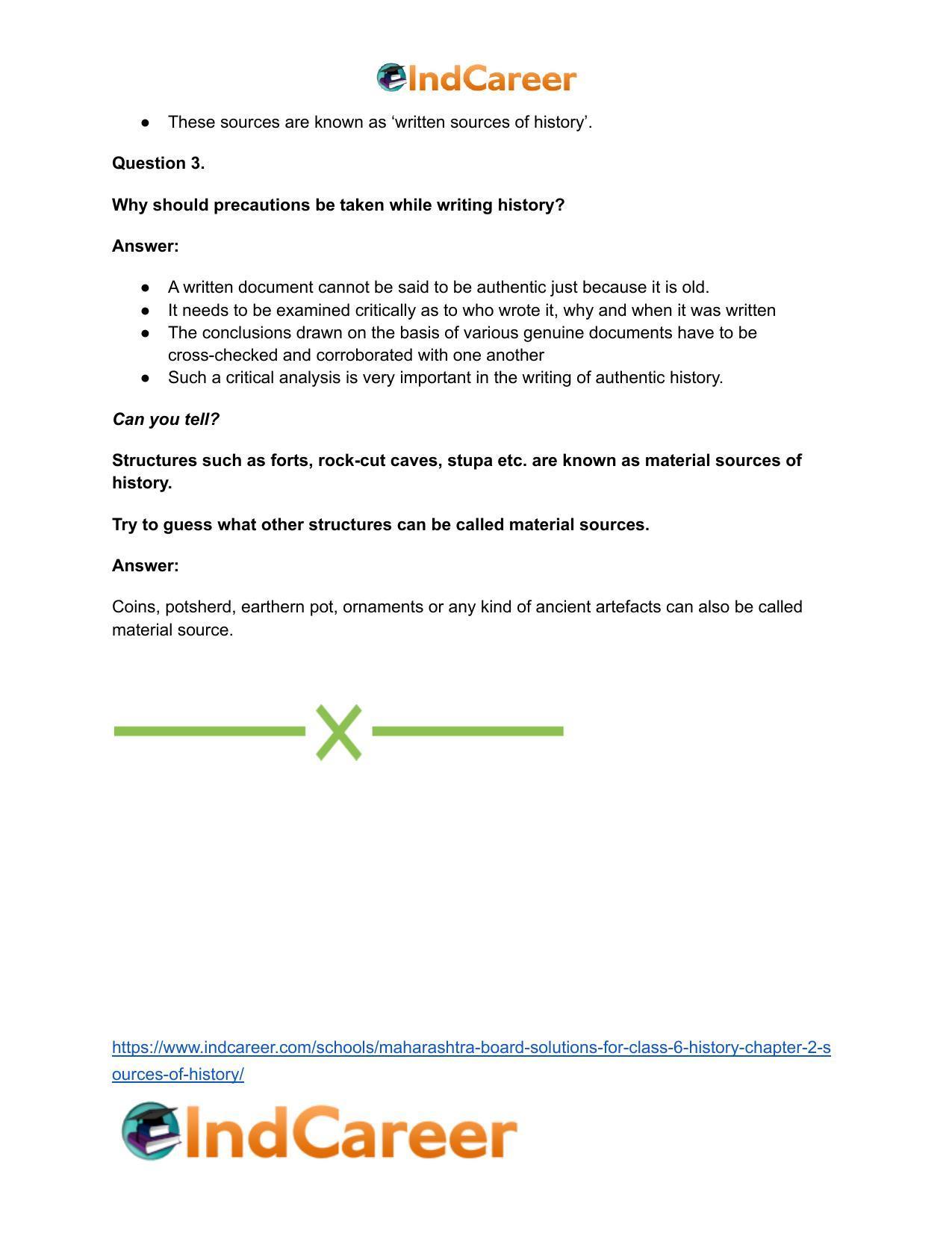 Maharashtra Board Solutions for Class 6- History: Chapter 2- Sources of History - Page 12