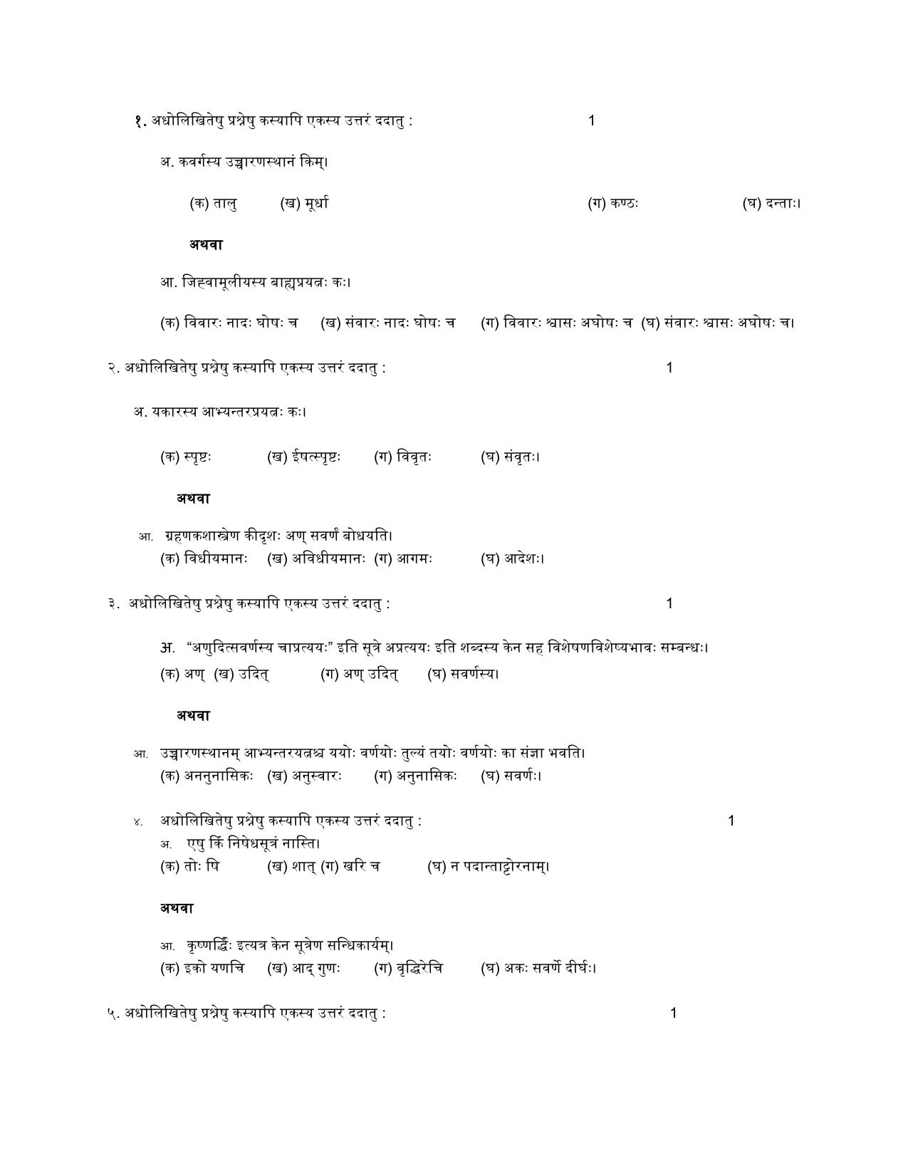 NIOS Class 10 Sanskrit Vyakarana (246) Sample Paper - Page 2
