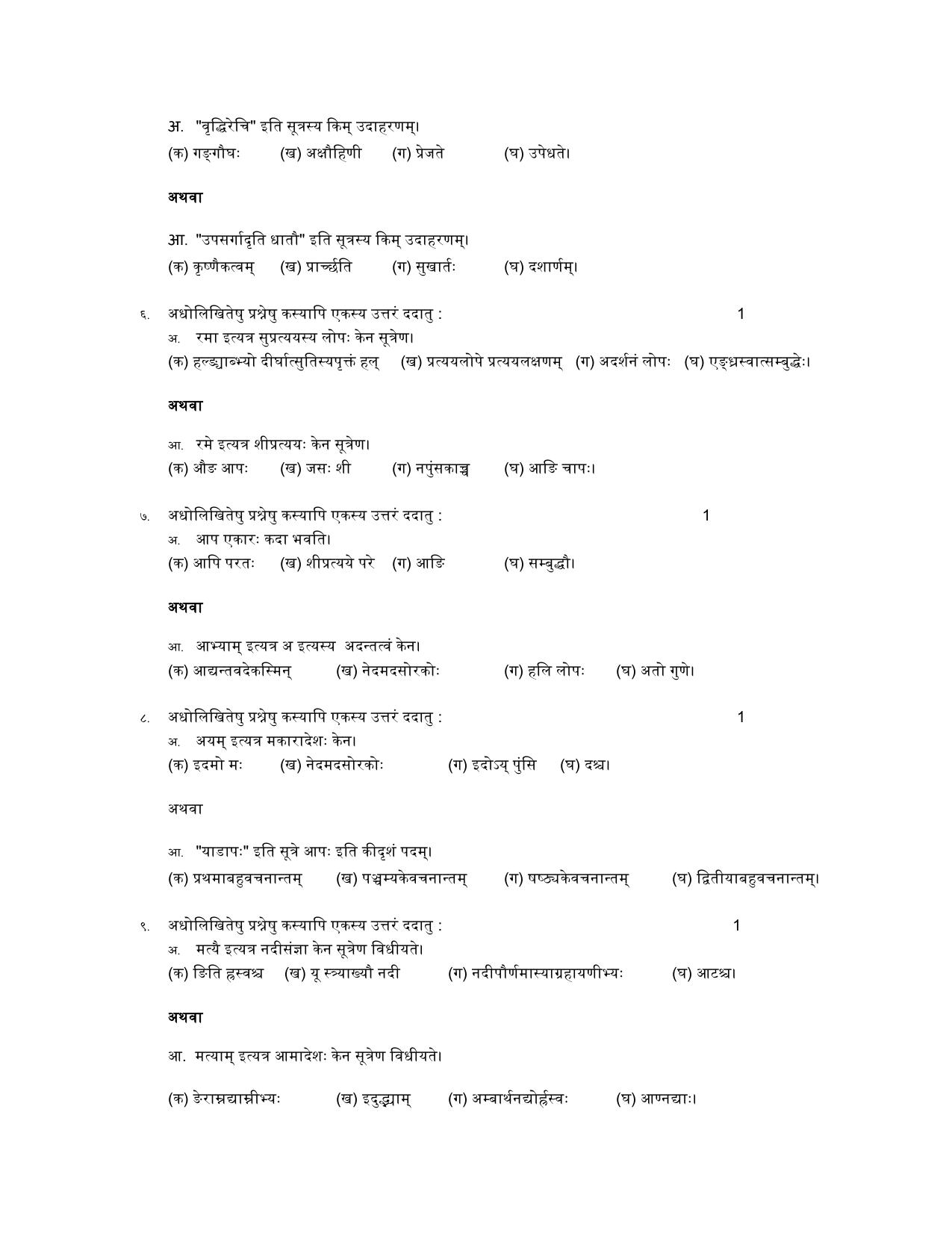 NIOS Class 10 Sanskrit Vyakarana (246) Sample Paper - Page 3