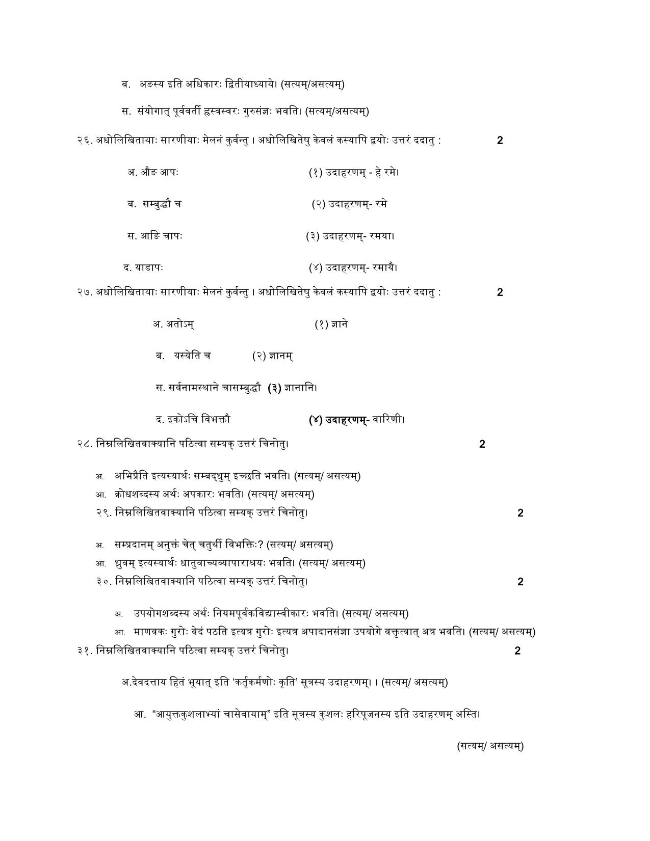 NIOS Class 10 Sanskrit Vyakarana (246) Sample Paper - Page 6