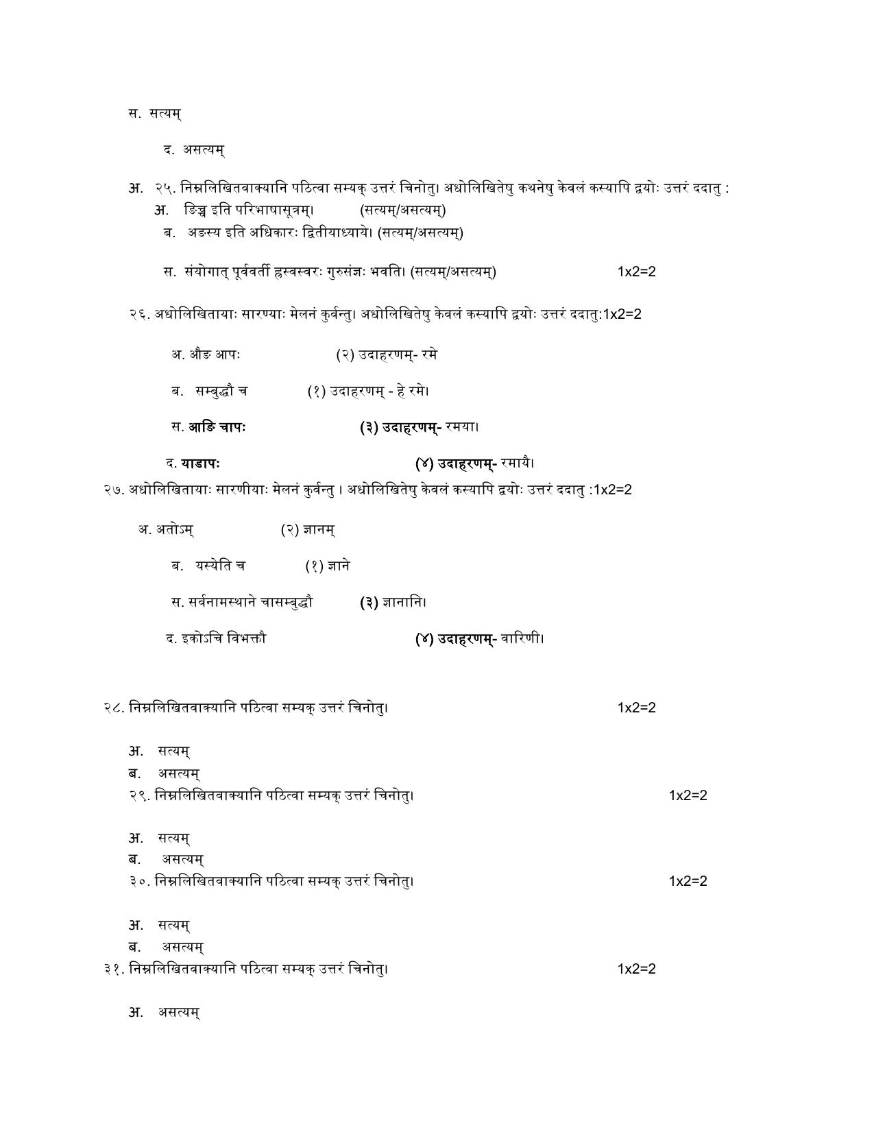 NIOS Class 10 Sanskrit Vyakarana (246) Sample Paper - Page 11