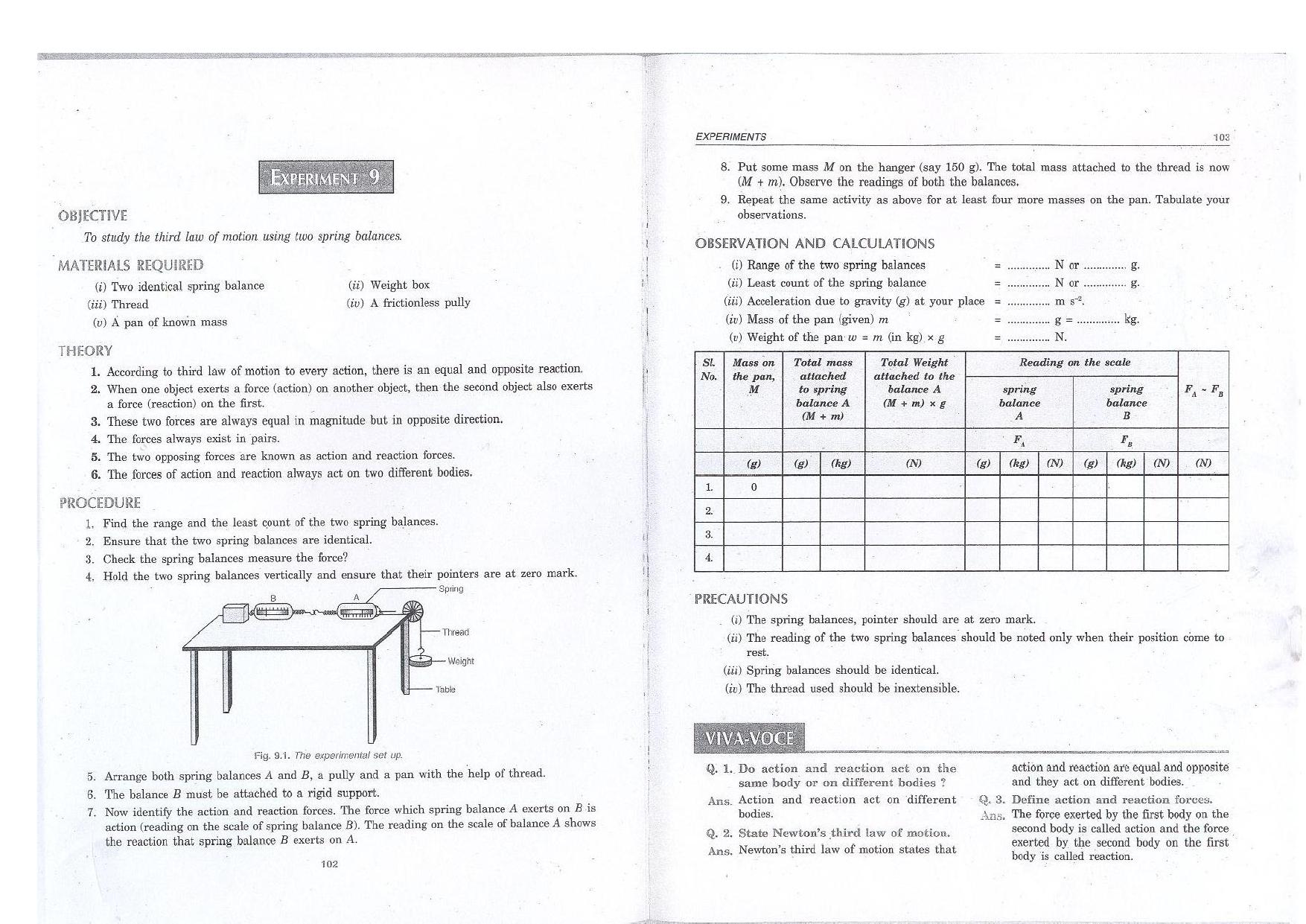 CBSE Worksheets for Class 9 Science Experiments Assignment - Page 1