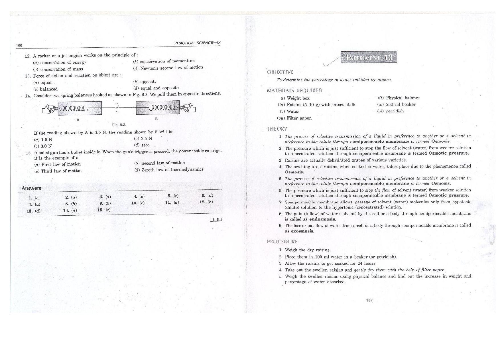 CBSE Worksheets for Class 9 Science Experiments Assignment - Page 3