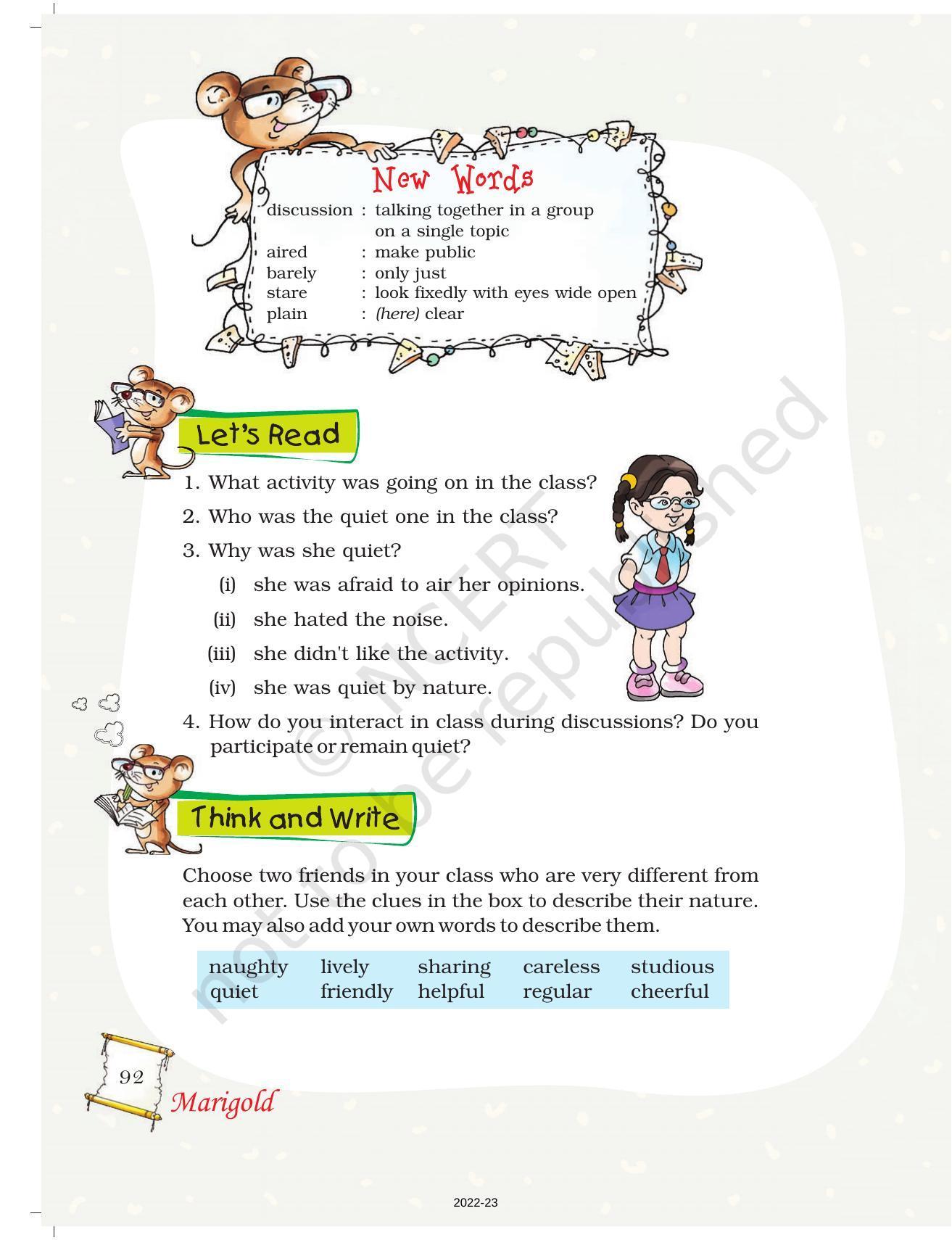 NCERT Book for Class 5 English Chapter 6 Class Discussion - Page 3