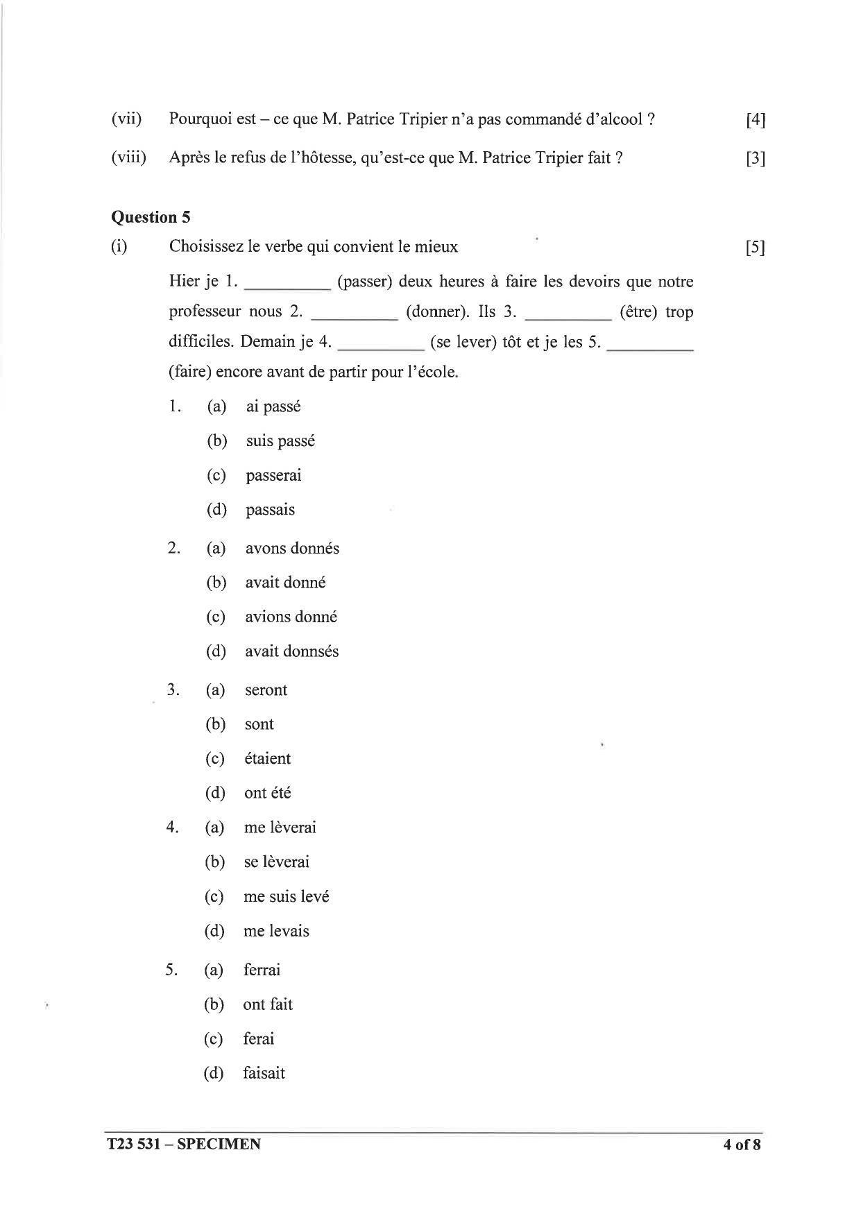 ICSE Class 10 French (Group 3) Sample Paper 2023 - Page 4