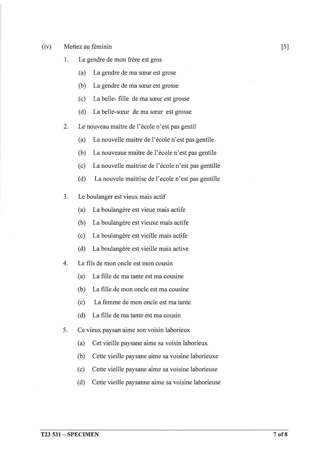 ICSE Class 10 French (Group 3) Sample Paper 2023 - Page 7