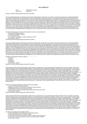 Kerala LLB 3 Year 2022 Question Paper with Answer Key
