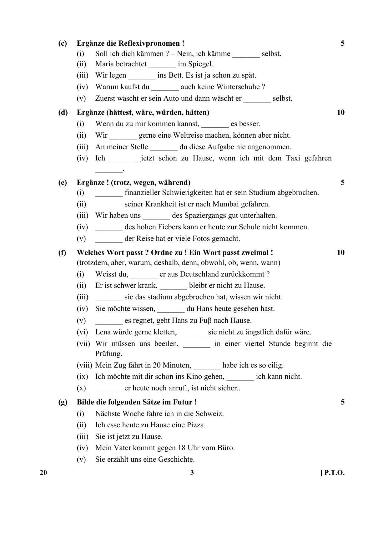 CBSE Class 12 20-German 2017-comptt Question Paper - Page 3