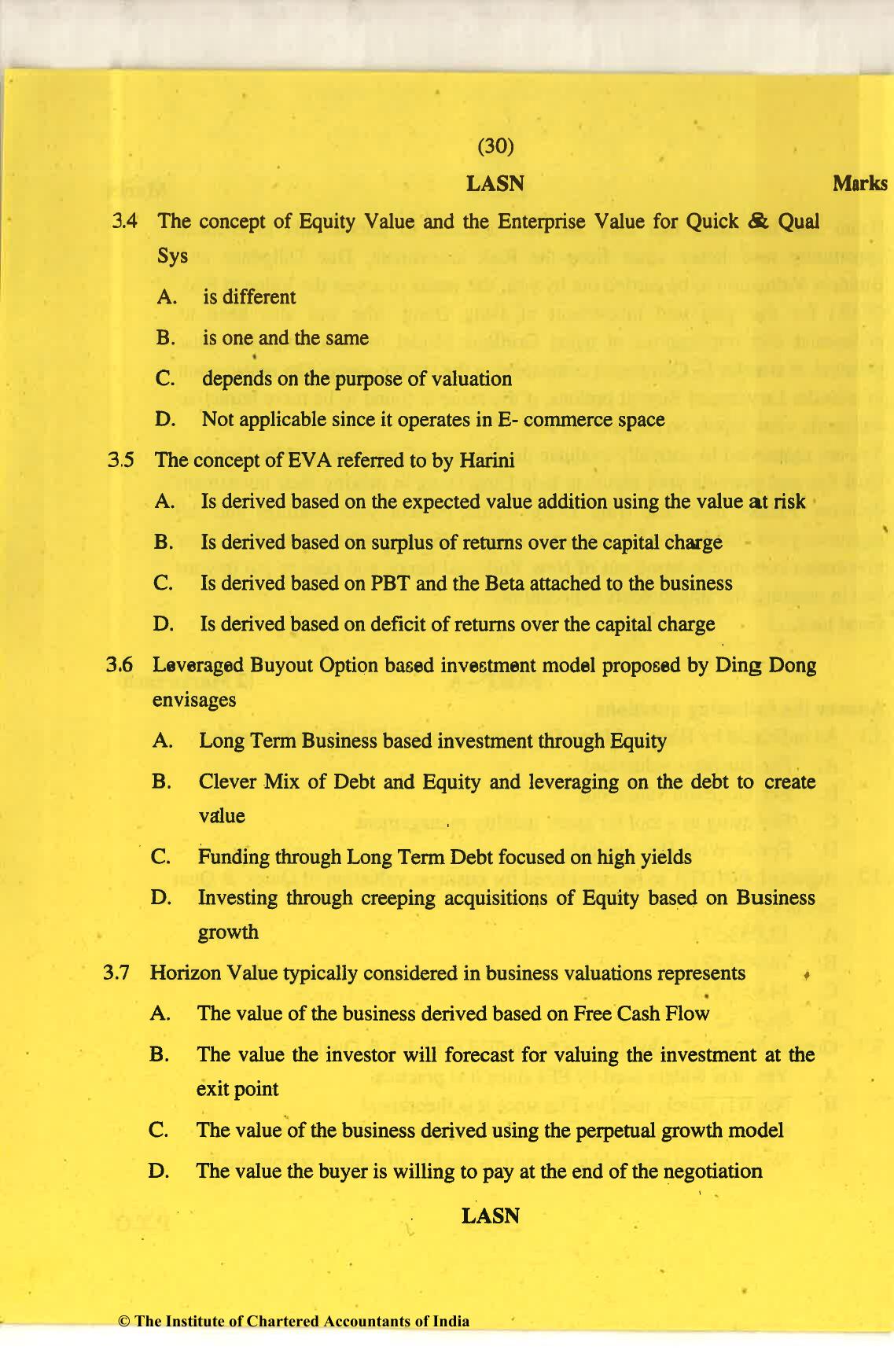CA Final Nov 2018 Question Paper - Paper 6F – Multidisciplinary Case Study - Page 30