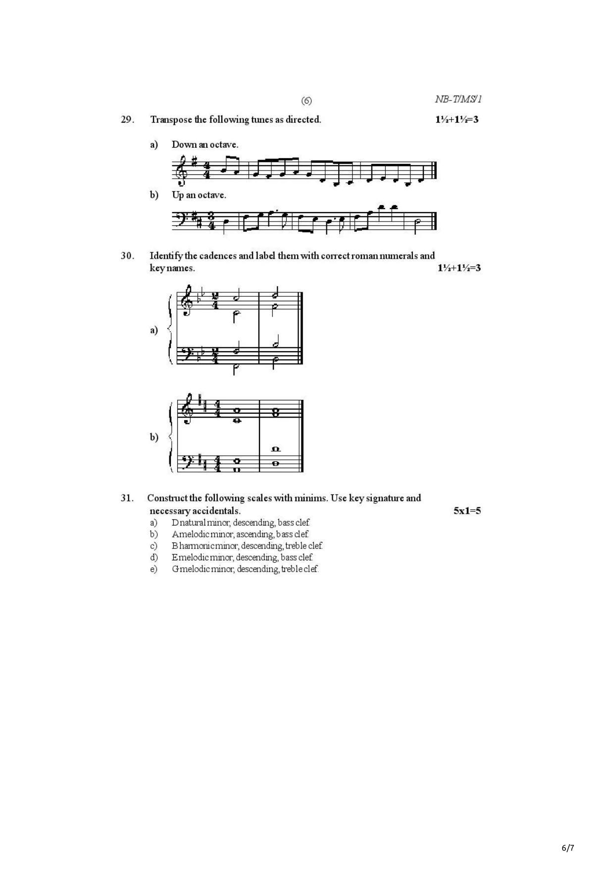 Nagaland Board Class 10 Music 2021 Question Paper - Page 6
