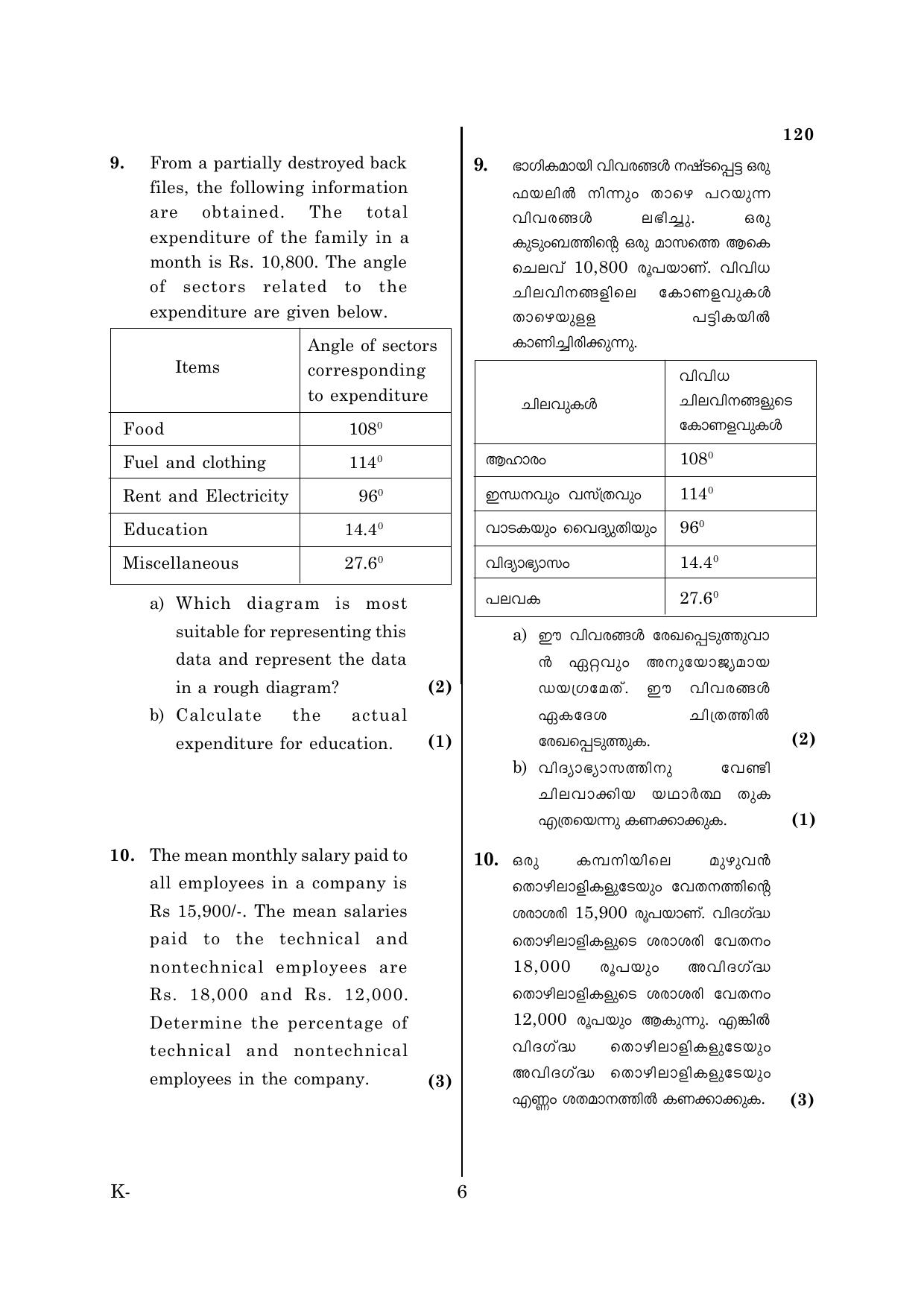 Kerala Plus One 2018  STATISTICS Question Papers - Page 6
