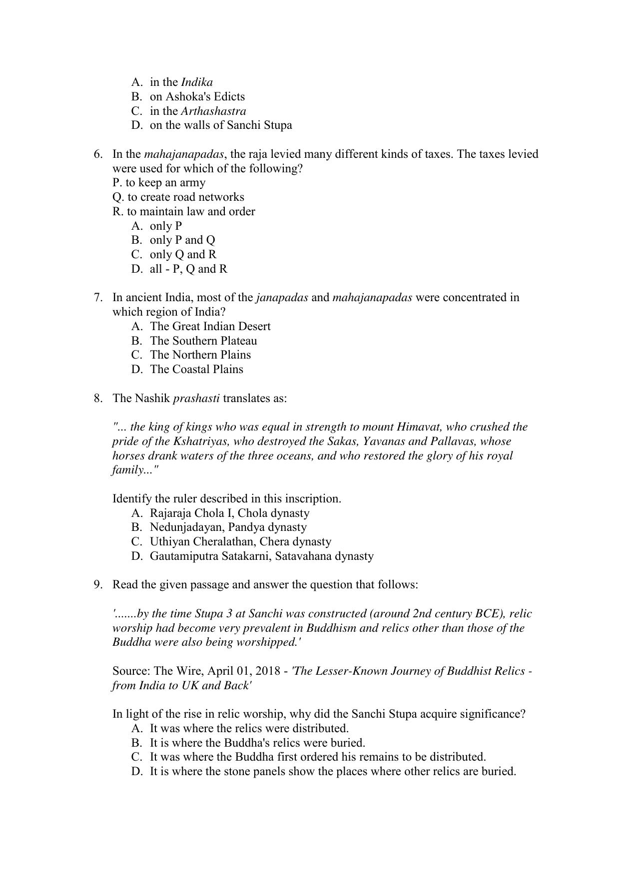 CBSE Class 12 History Term 1 Practice Questions 2021-22 - Page 2