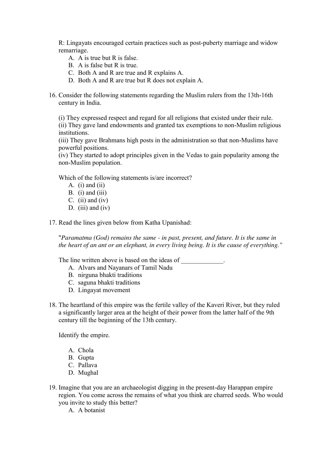 CBSE Class 12 History Term 1 Practice Questions 2021-22 - Page 4