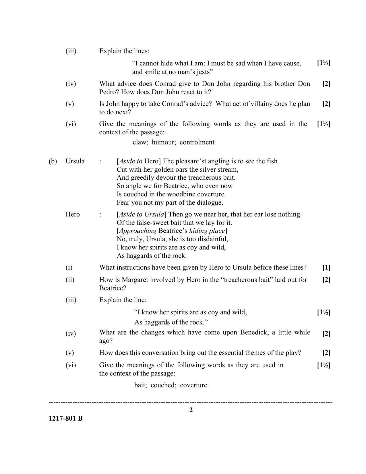 ISC Class 12 2017 English paper II  Question Paper - Page 2