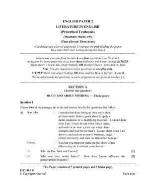 ISC Class 12 2017 English paper II  Question Paper