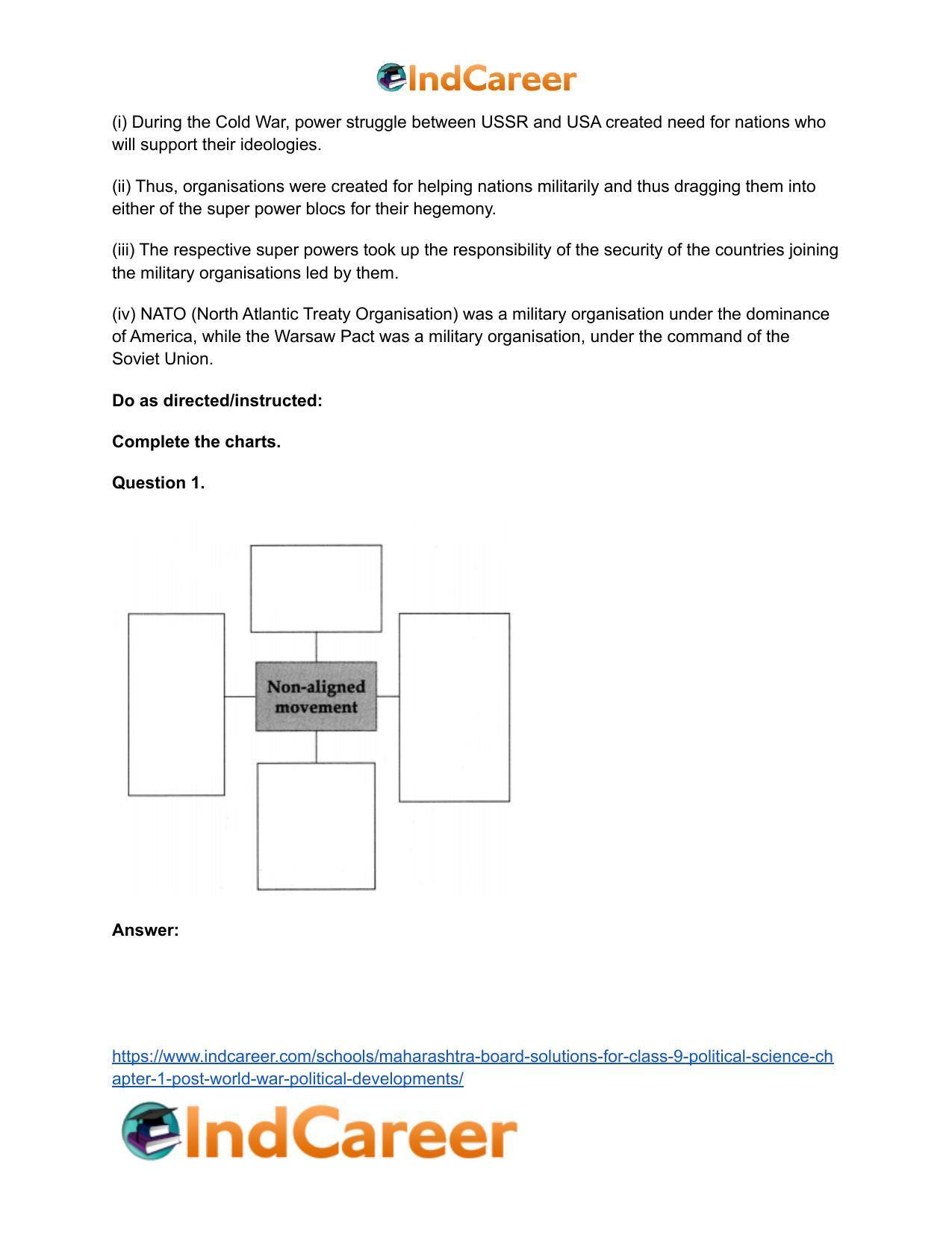 Maharashtra Board Solutions for Class 9- Political Science: Chapter 1- Post World War Political Developments - Page 16