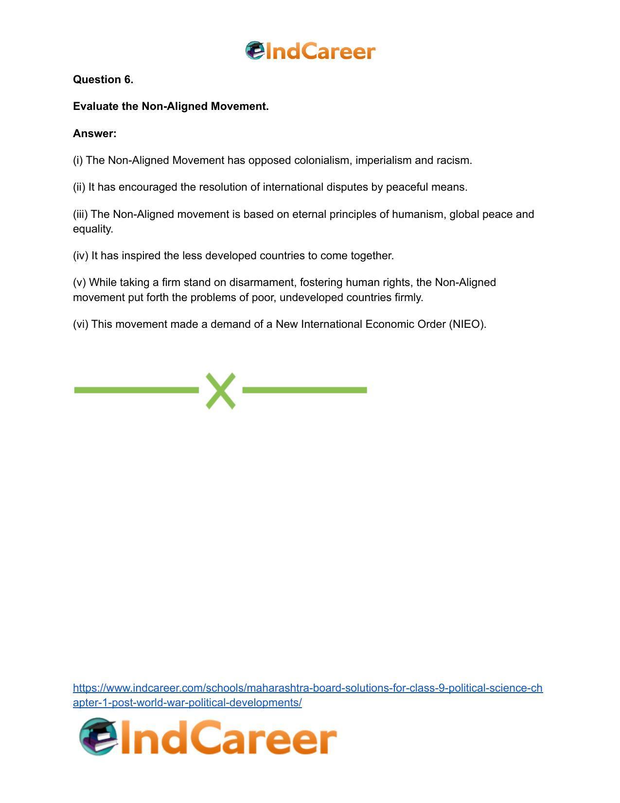 Maharashtra Board Solutions for Class 9- Political Science: Chapter 1- Post World War Political Developments - Page 21