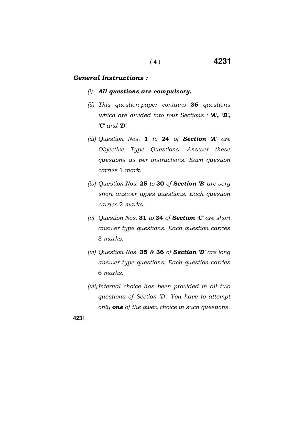  Haryana Board HBSE Class 10 Agriculture Paddy Farming 2019 Question Paper - Page 4