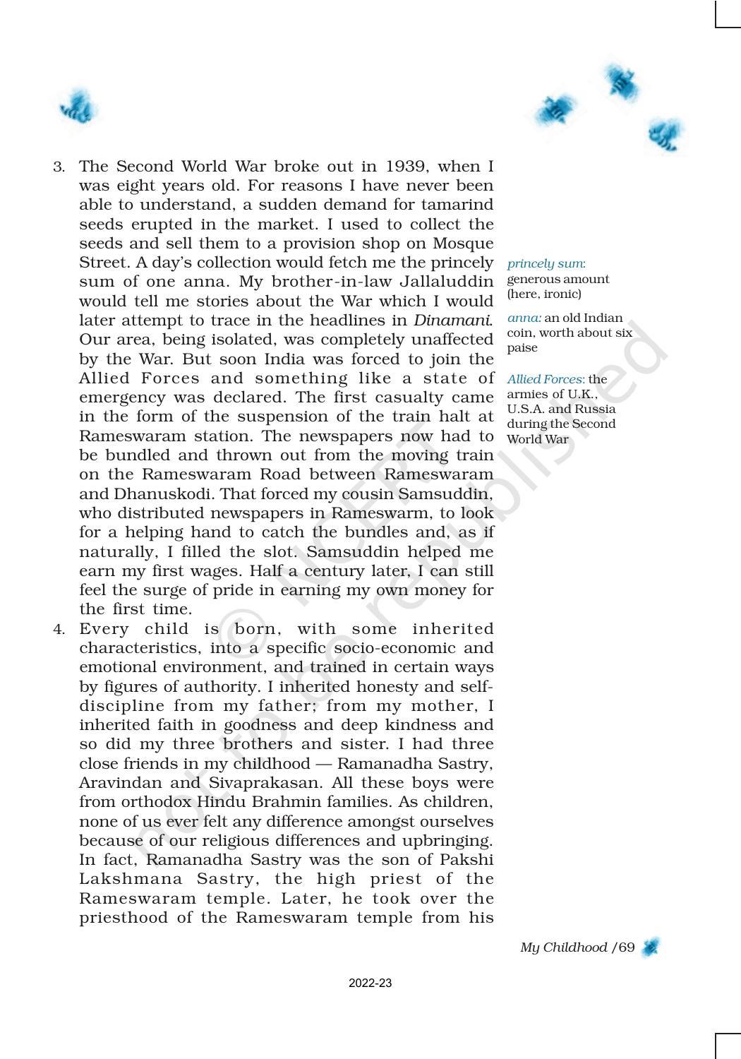NCERT Book for Class 9 English Chapter 6 My Childhood - Page 2