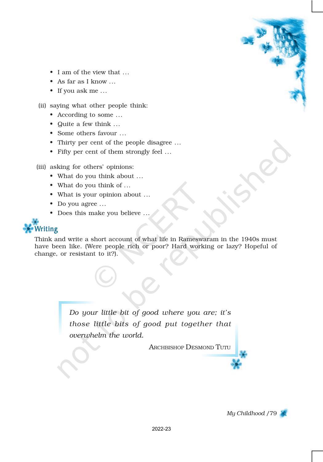 NCERT Book for Class 9 English Chapter 6 My Childhood - Page 12