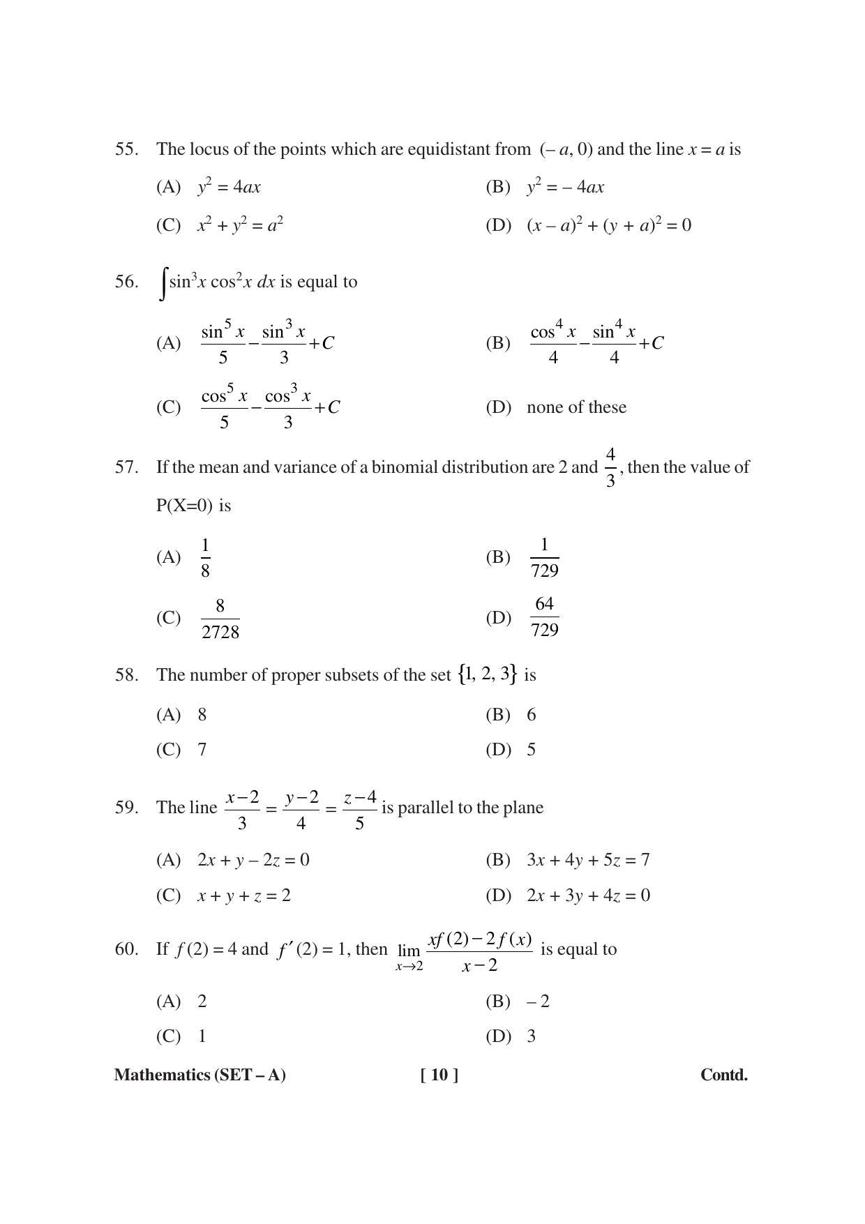MBSE HSLC / Class 10 Maths Sample Paper - Page 10