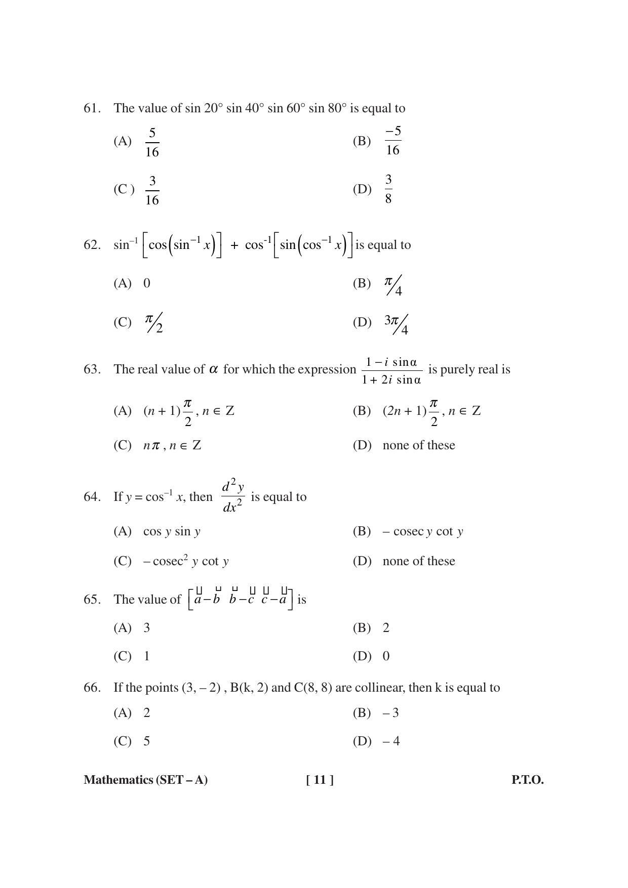 MBSE HSLC / Class 10 Maths Sample Paper - Page 11