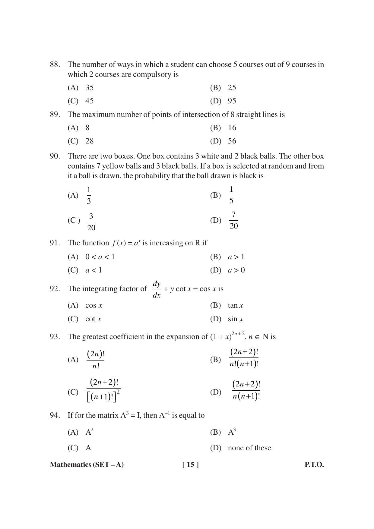 MBSE HSLC / Class 10 Maths Sample Paper - Page 15