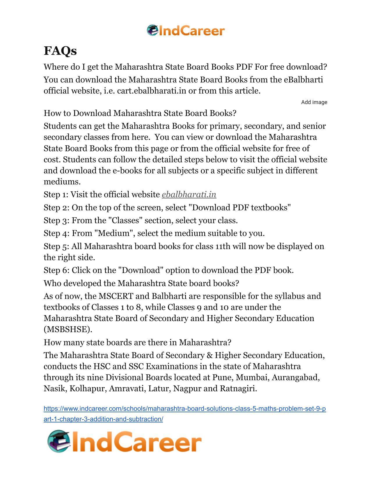 Maharashtra Board Solutions Class 5-Maths (Problem Set 9) - Part 1: Chapter 3- Addition and Subtraction - Page 12