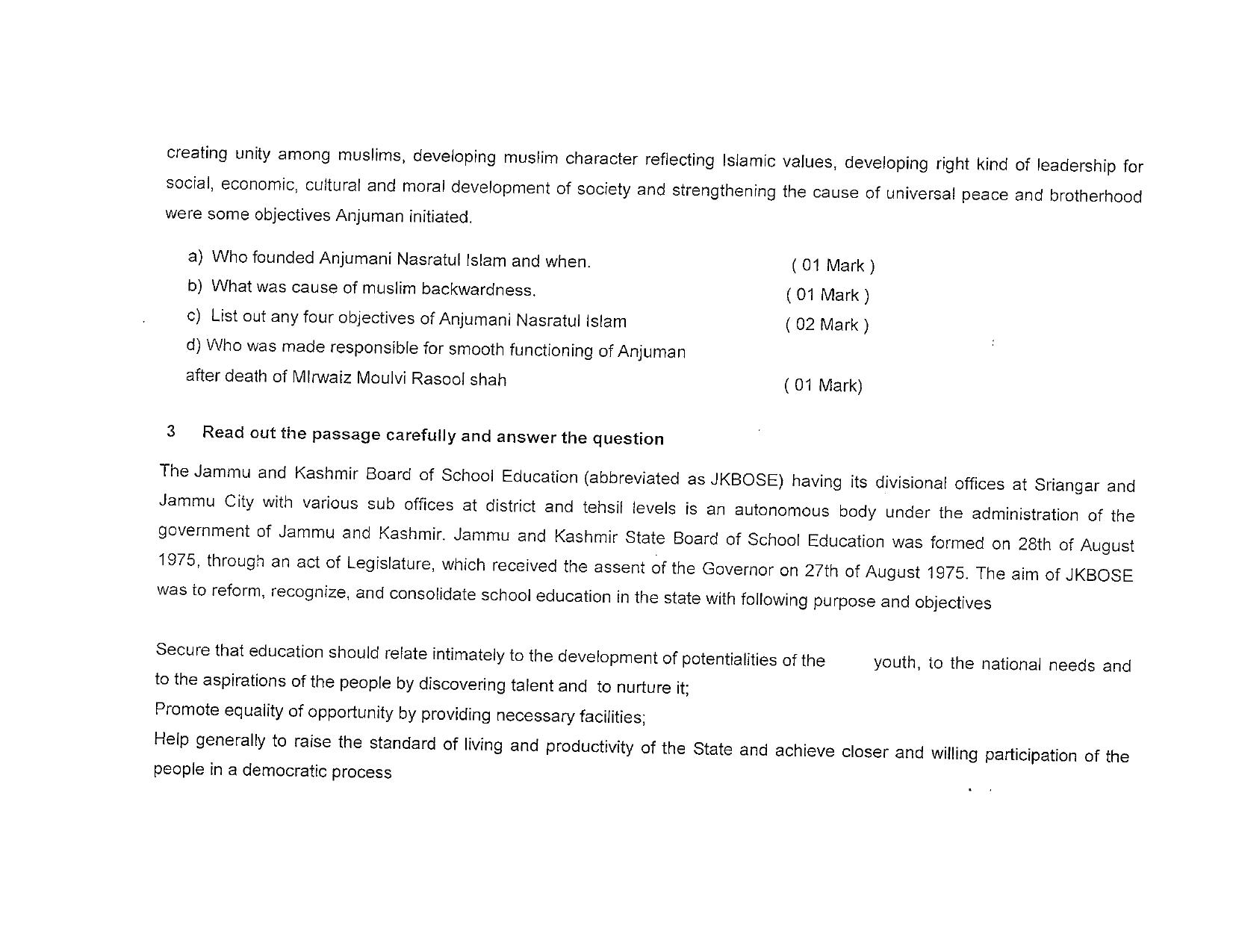 JKBOSE Class 12 Education Model Question Paper - Page 4