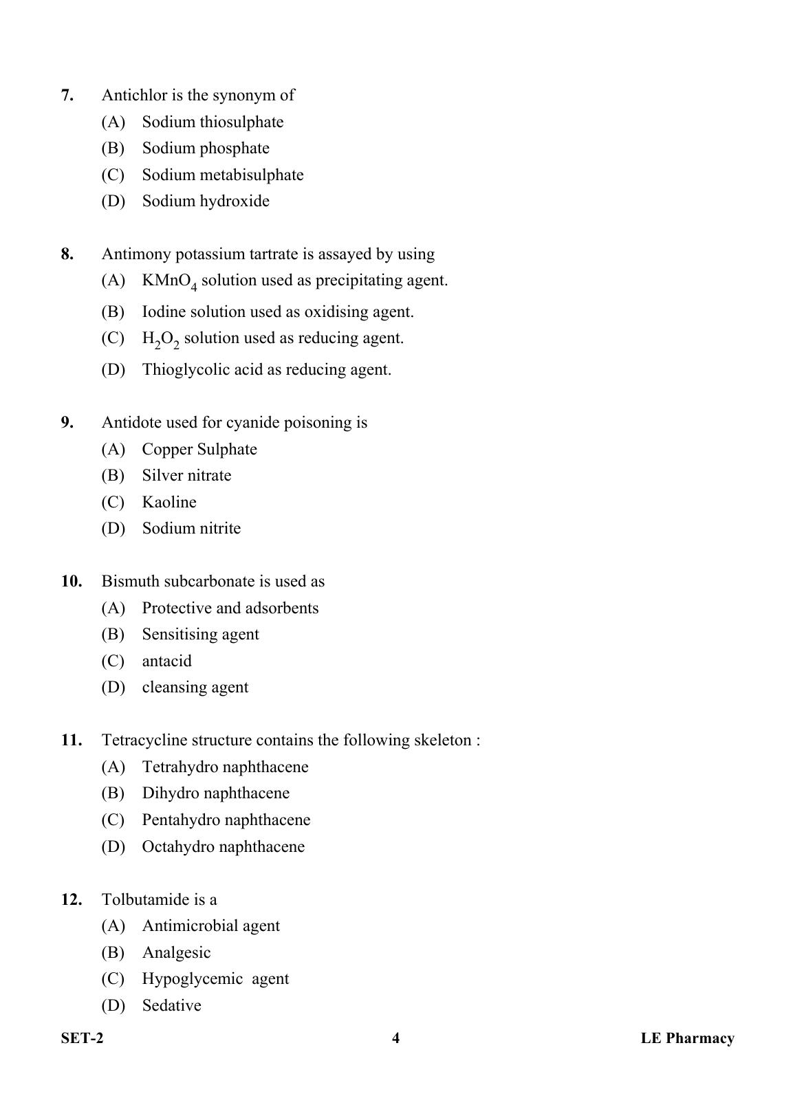OJEE 2013 LE Pharm Set 2 Question Paper - Page 3