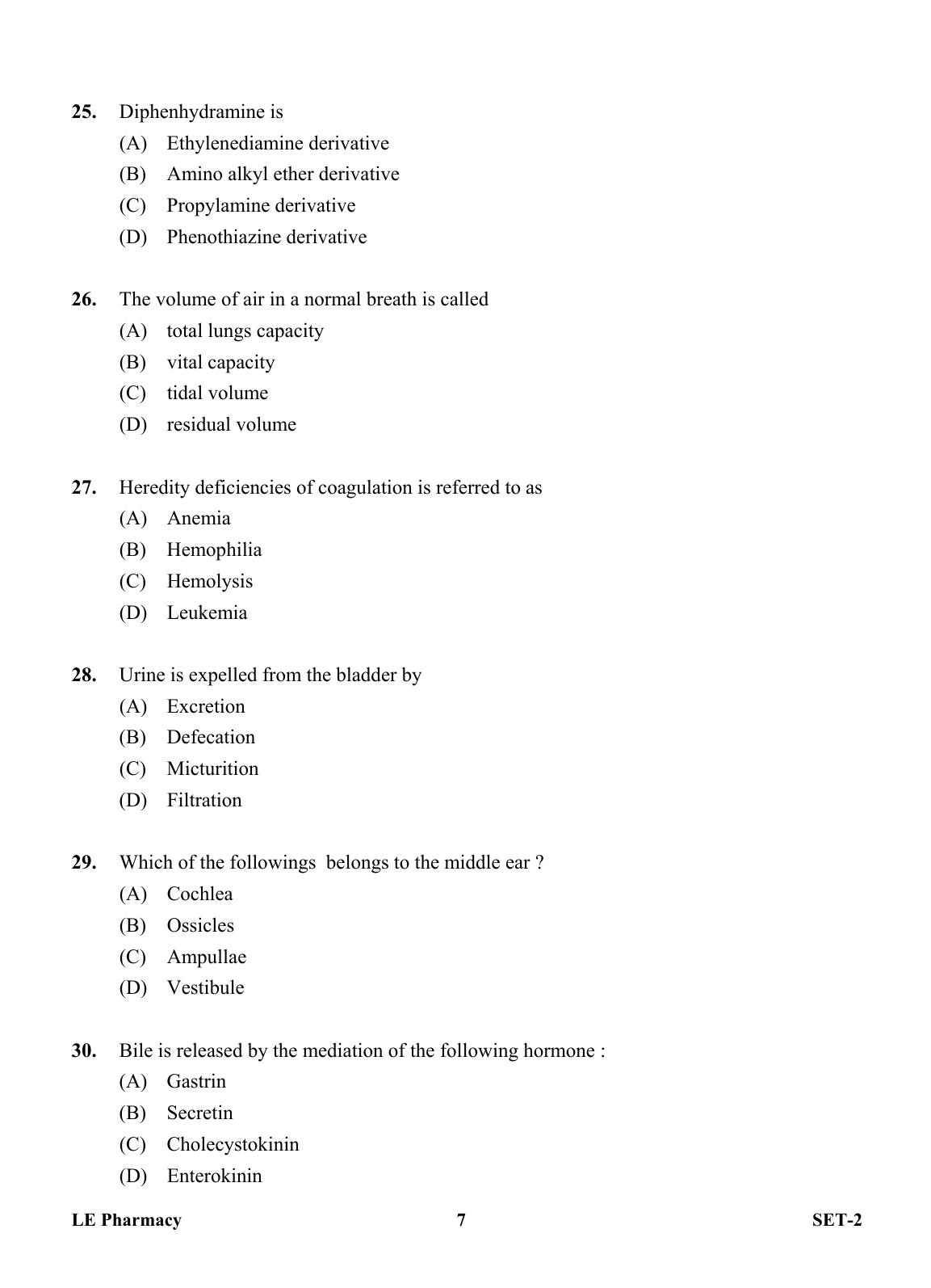 OJEE 2013 LE Pharm Set 2 Question Paper - Page 6
