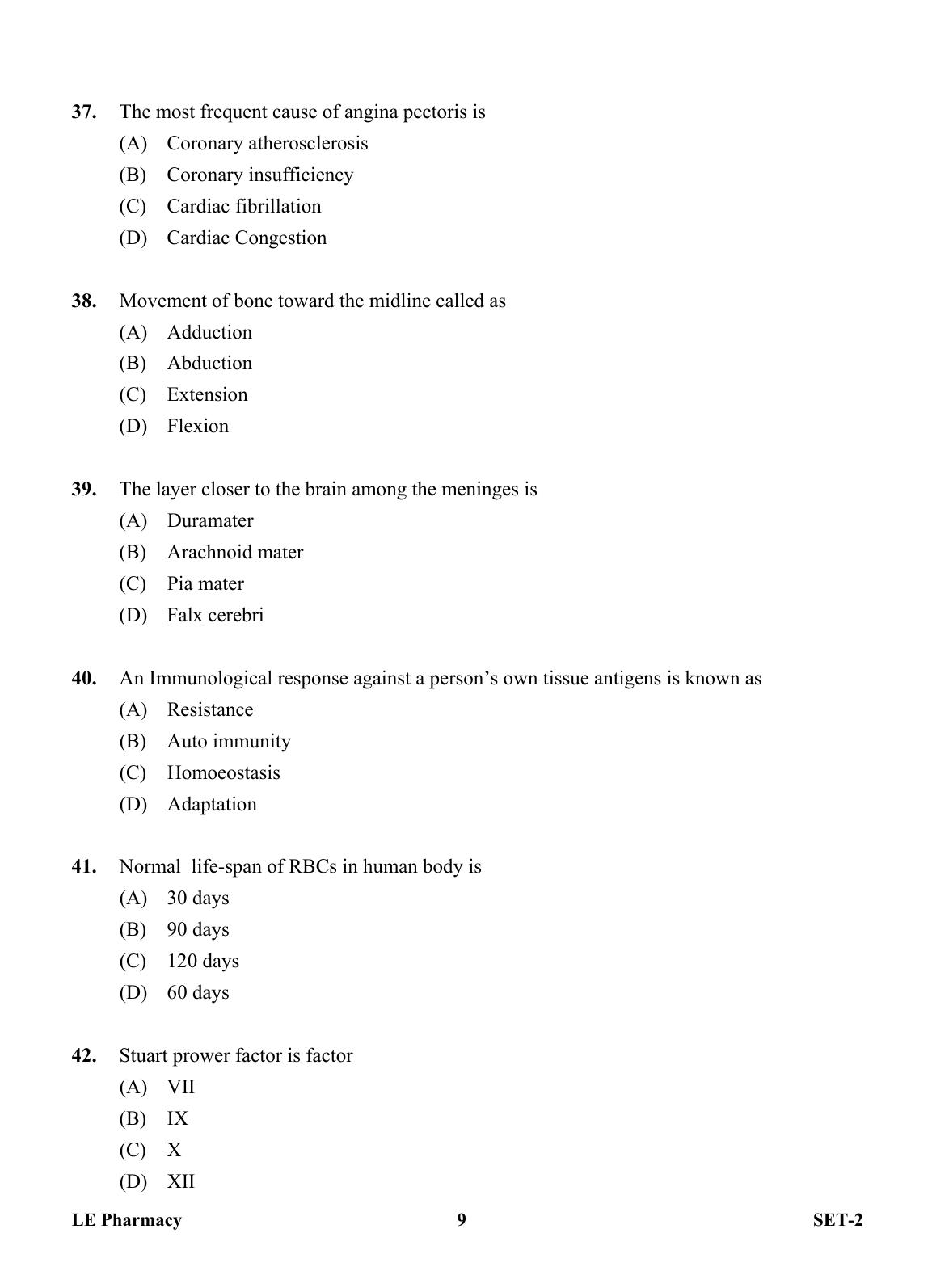 OJEE 2013 LE Pharm Set 2 Question Paper - Page 8