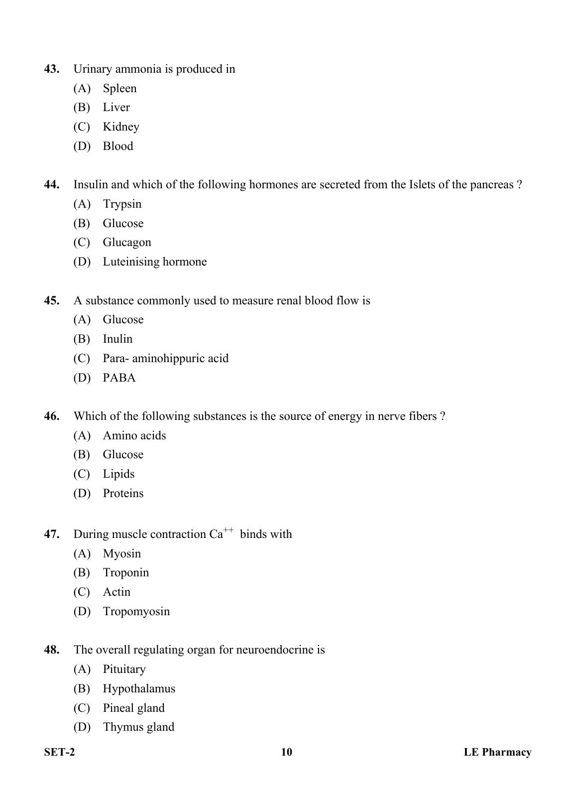 OJEE 2013 LE Pharm Set 2 Question Paper - Page 9